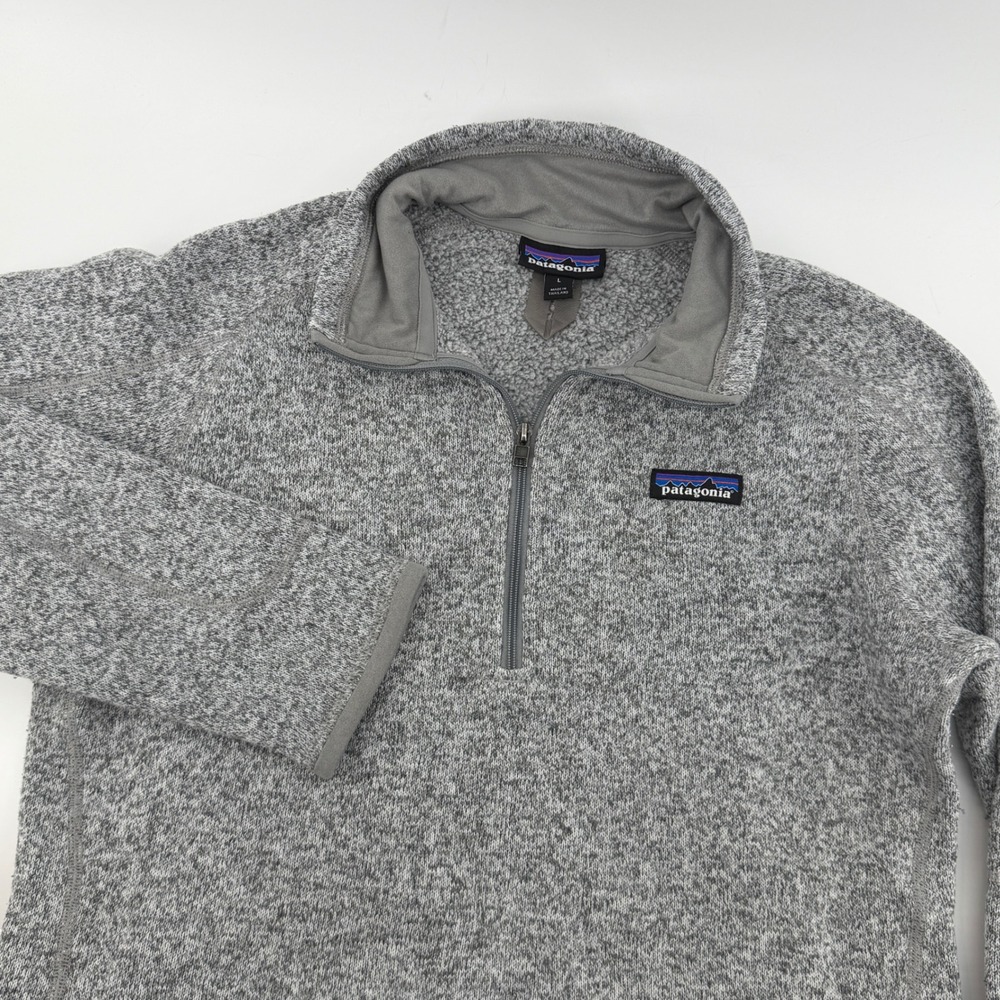 Patagonia Mens Large Better Sweater 1/4 Zip Fleece Pullover Gray STY25617 FA17